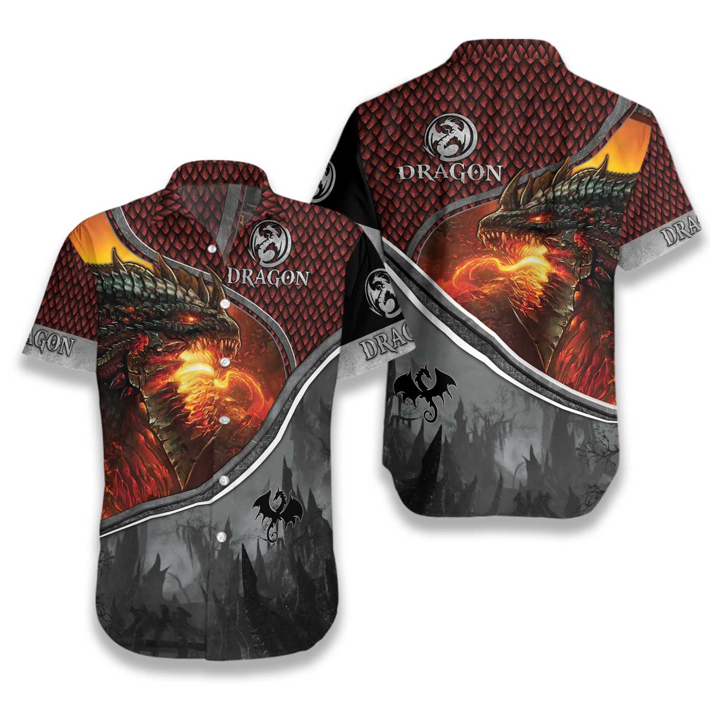 Magic Fire Dragon Hawaiian Shirt Aloha Shirt For Men and Women