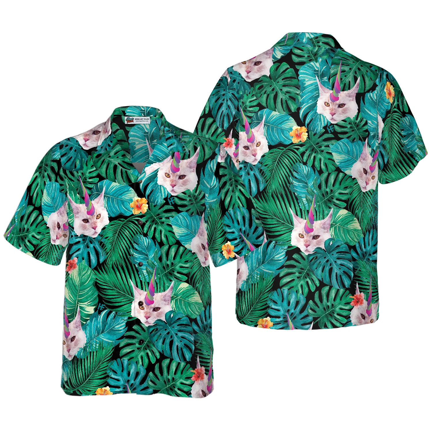 Unicorn Cat Hawaiian Shirt Aloha Shirt For Men and Women