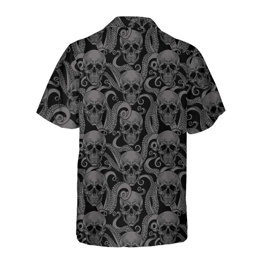 Octopus Tentacles And Skull Hawaiian Shirt Cool Octopus Hawaiian Shirt Skull Octopus Shirt Aloha Shirt For Men and Women