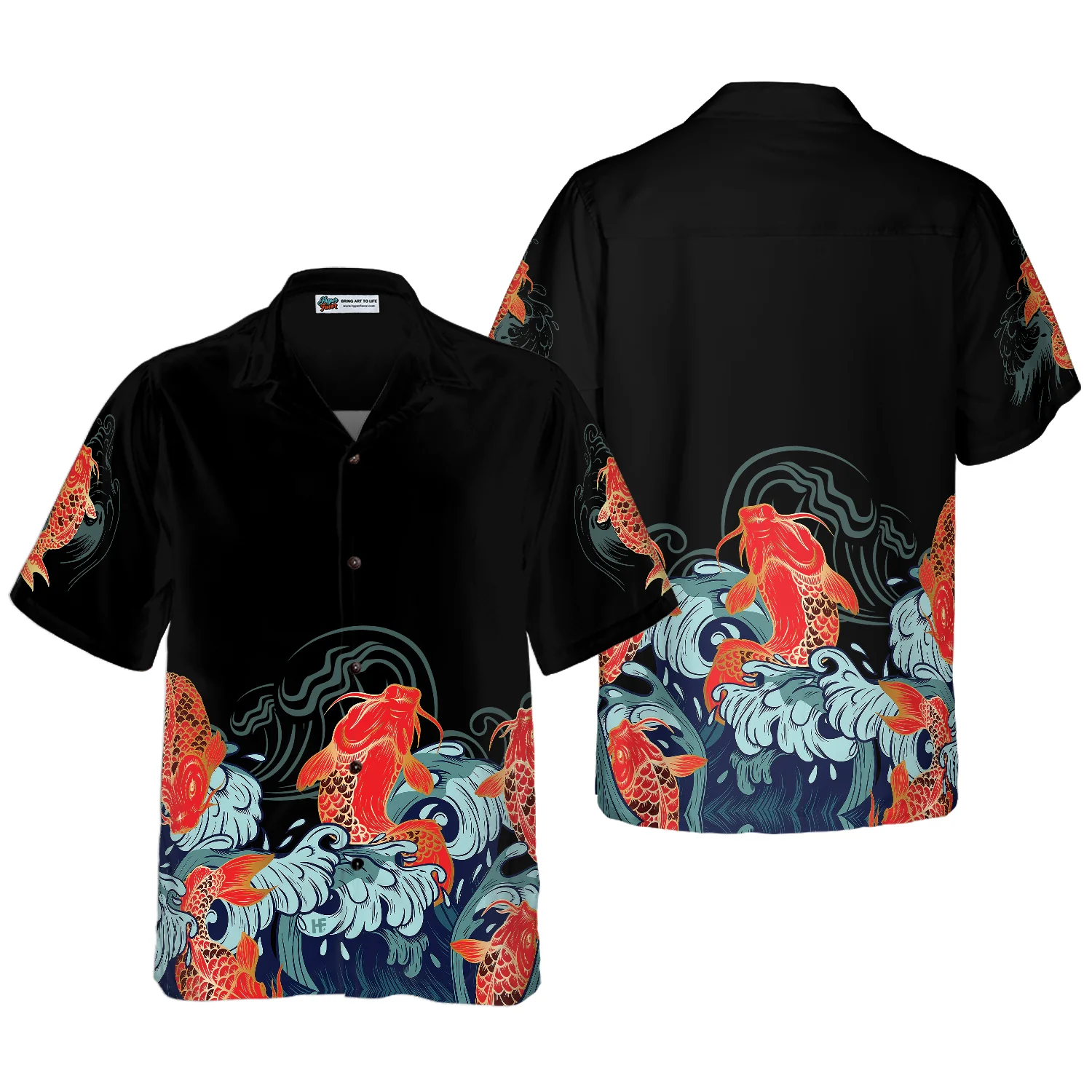 Golden Koi Fish Hawaiian Shirt Aloha Shirt For Men and Women