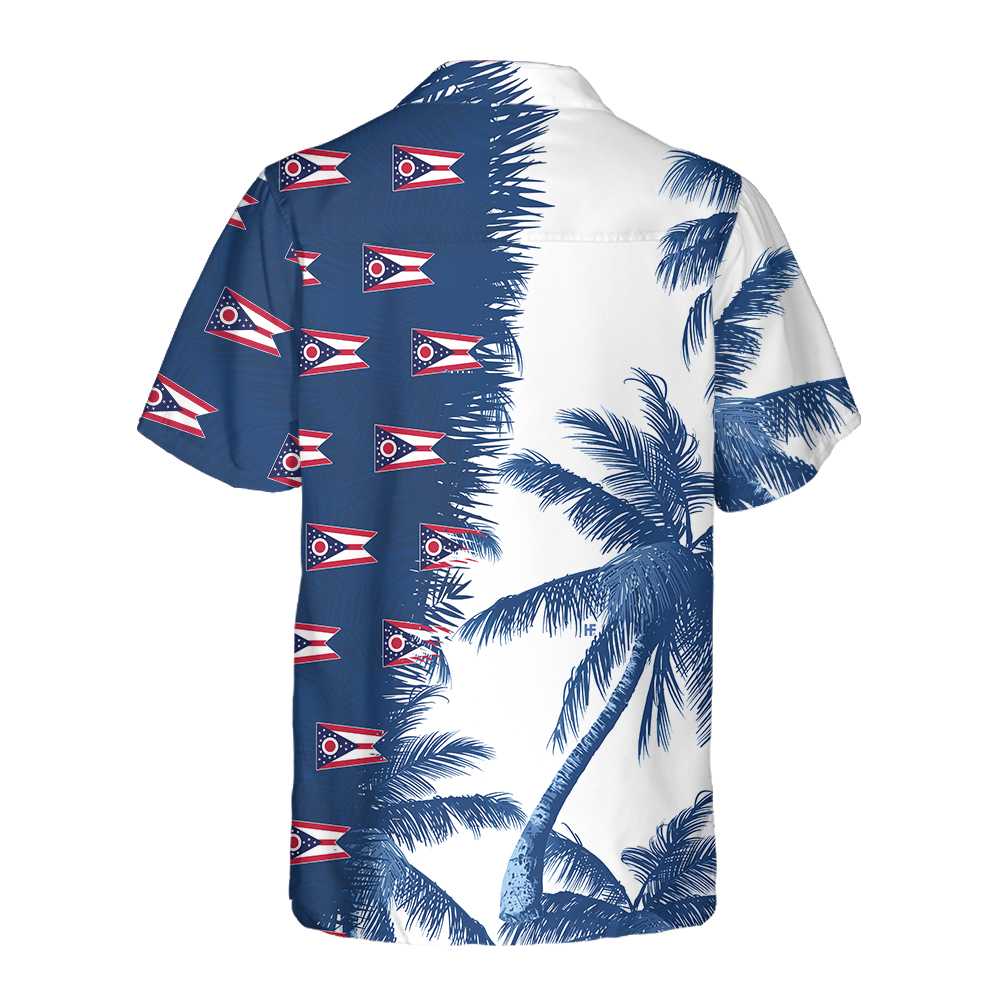 Ohio Flag And Palm Tree Ohio Hawaiian Shirt Ohio State Shirt Ohio Flag Gift Aloha Shirt For Men and Women