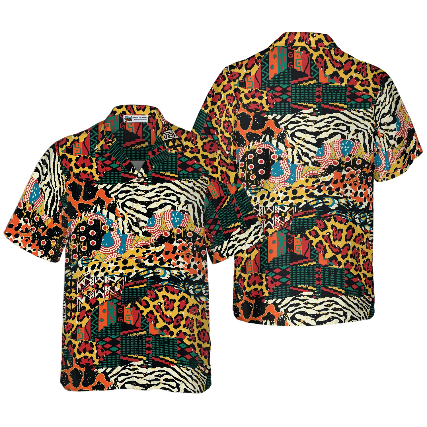 Traditional African Mixed Animal Skin Hawaiian Shirt Aloha Shirt For Men and Women