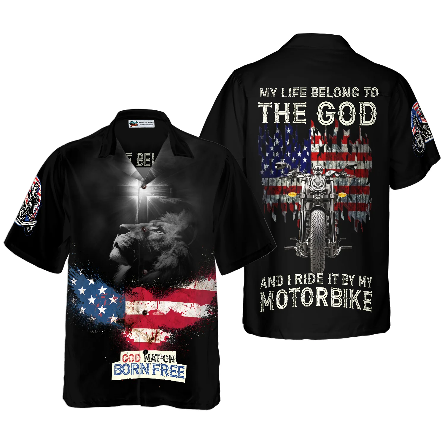 God Nation Born Free Hawaiian Shirt Aloha Shirt For Men and Women