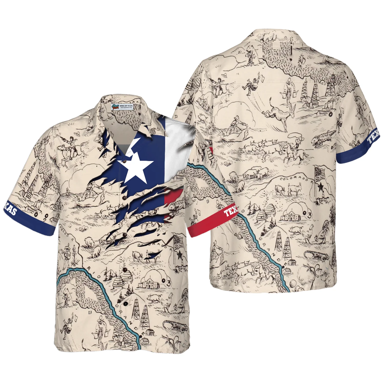 Texas State Map Hawaiian Shirt Unique Texas Shirt For Texas Lovers Aloha Shirt For Men and Women