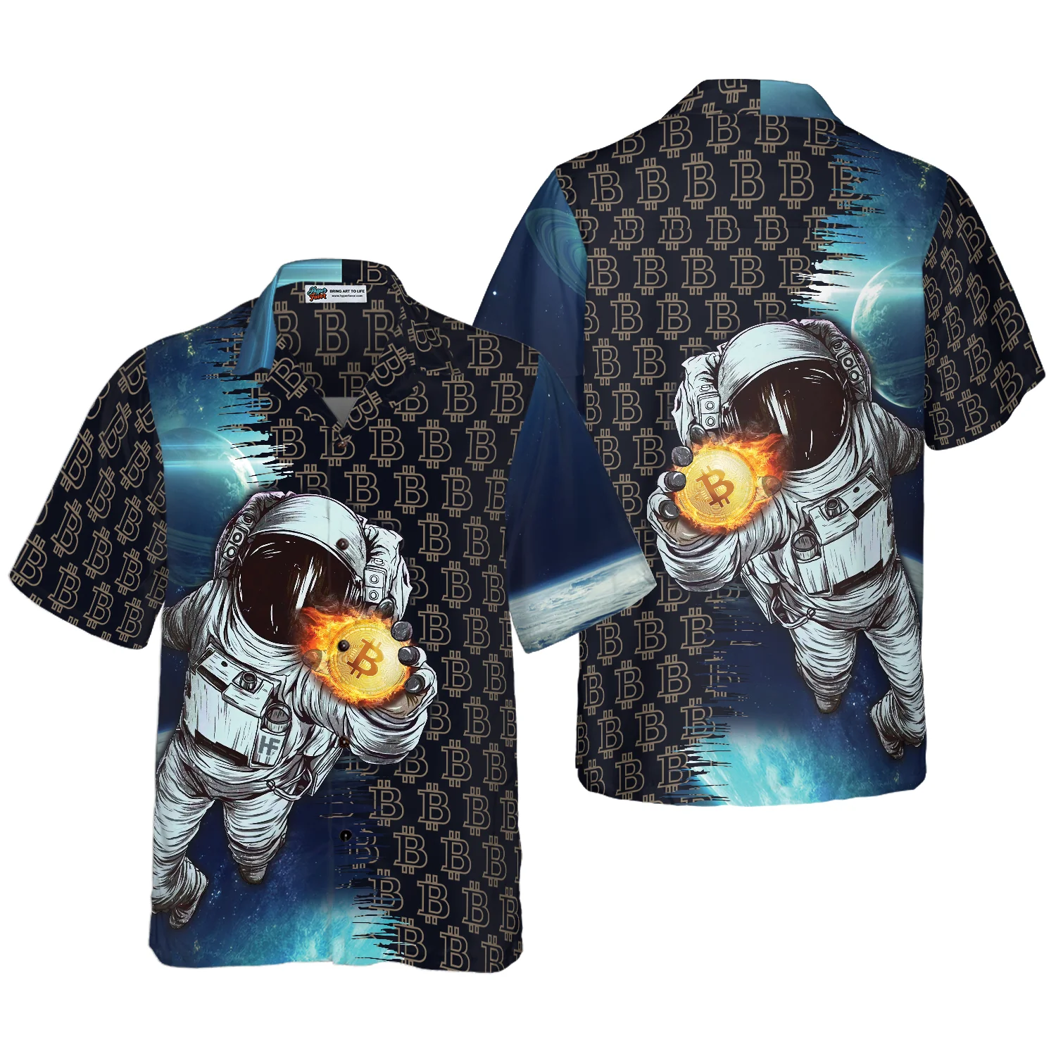 Bitcoin To The Moon Hawaiian Shirt Aloha Shirt For Men and Women