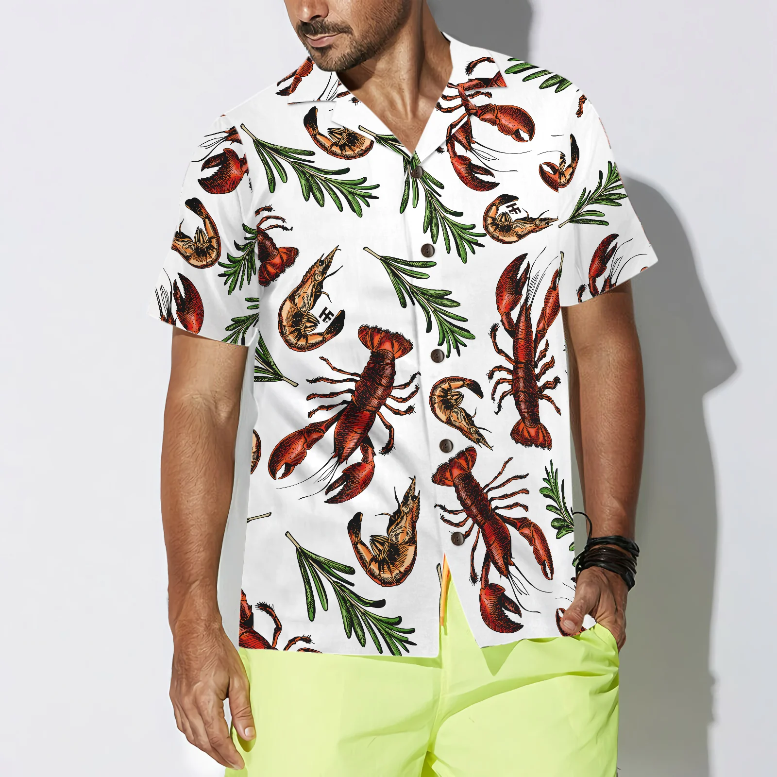 Lobster Seamless Pattern Hawaiian Shirt Aloha Shirt For Men and Women