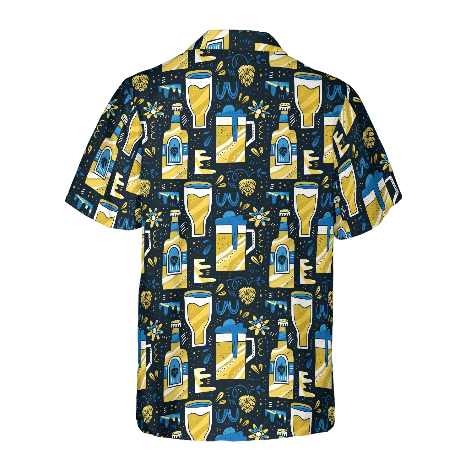 Beer Pattern Hawaiian Shirt Aloha Shirt For Men and Women