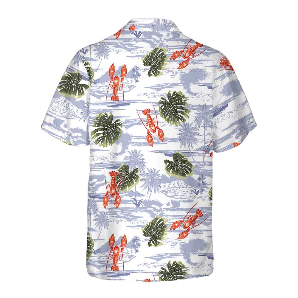 Tropical Pattern And Lobster Hawaiian Shirt Red Lobster Shirt  Women Gift For Lobster Lovers Aloha Shirt For Men and Women