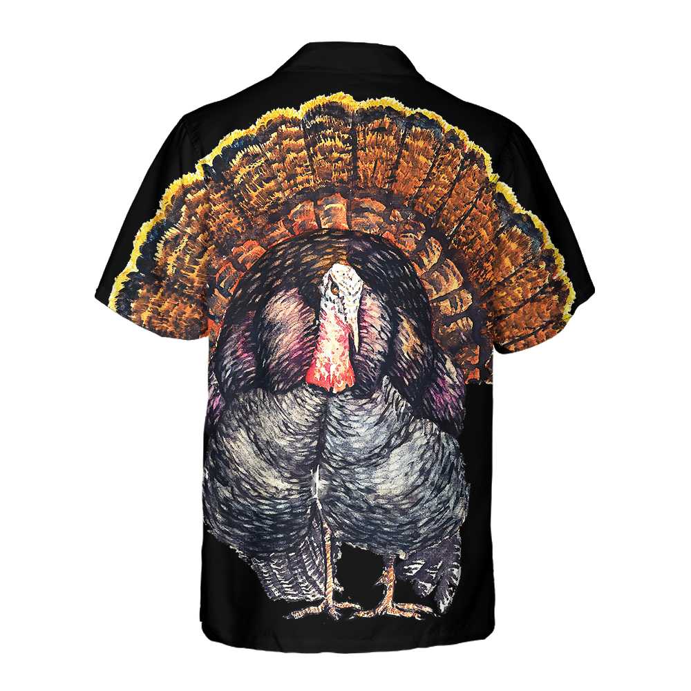 Standing Black Turkey Hawaiian Shirt Thanksgiving Gobble Shirt Gift For Thanksgiving Day Aloha Shirt For Men and Women