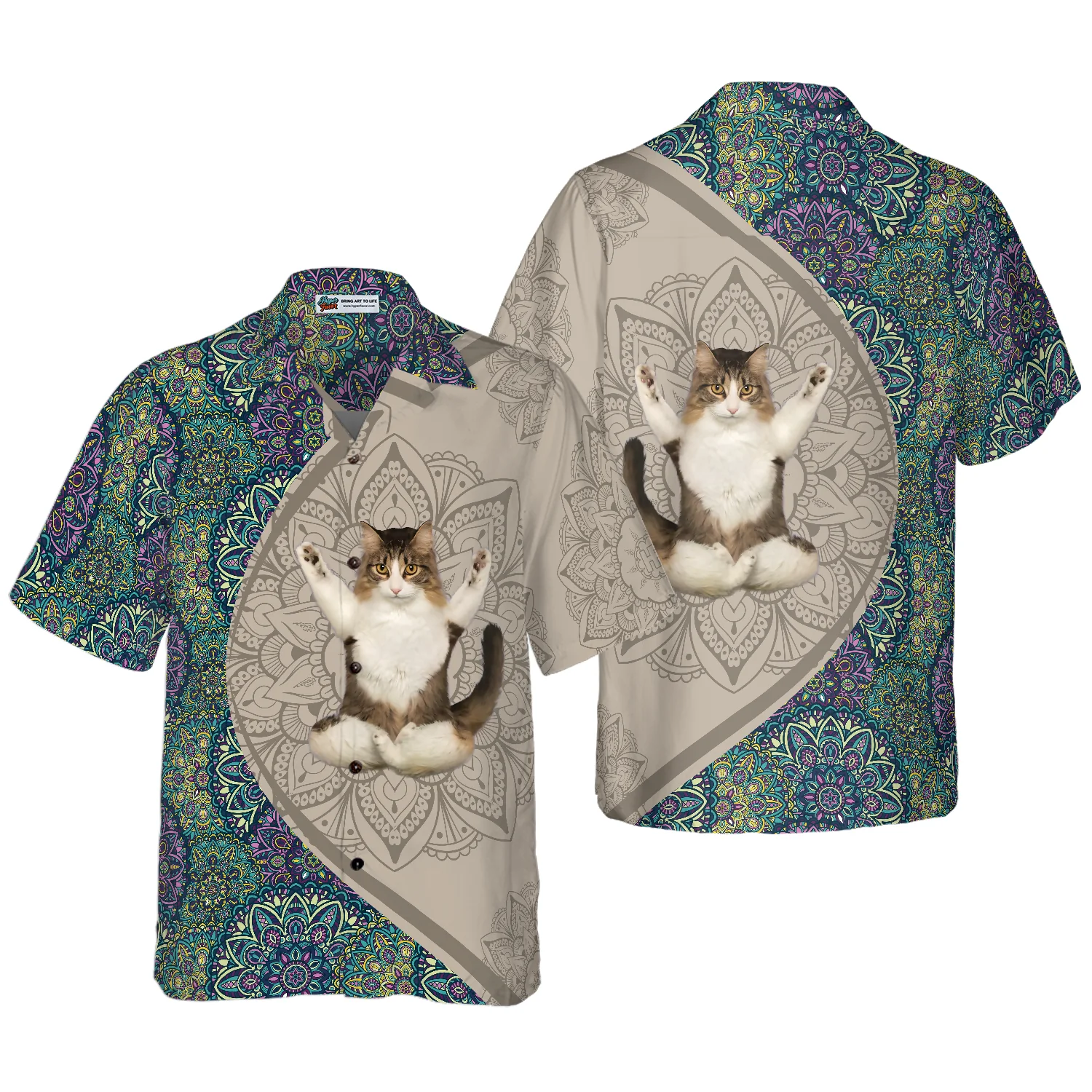 Cat Yoga Hawaiian Shirt Aloha Shirt For Men and Women