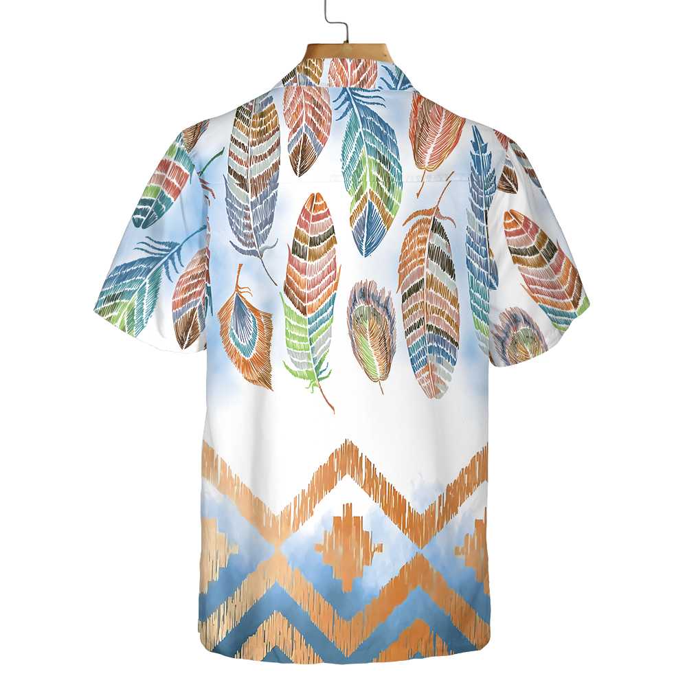 Tropical Peacock Feathers Native American Hawaiian Shirt Vintage Native American Shirt Aloha Shirt For Men and Women