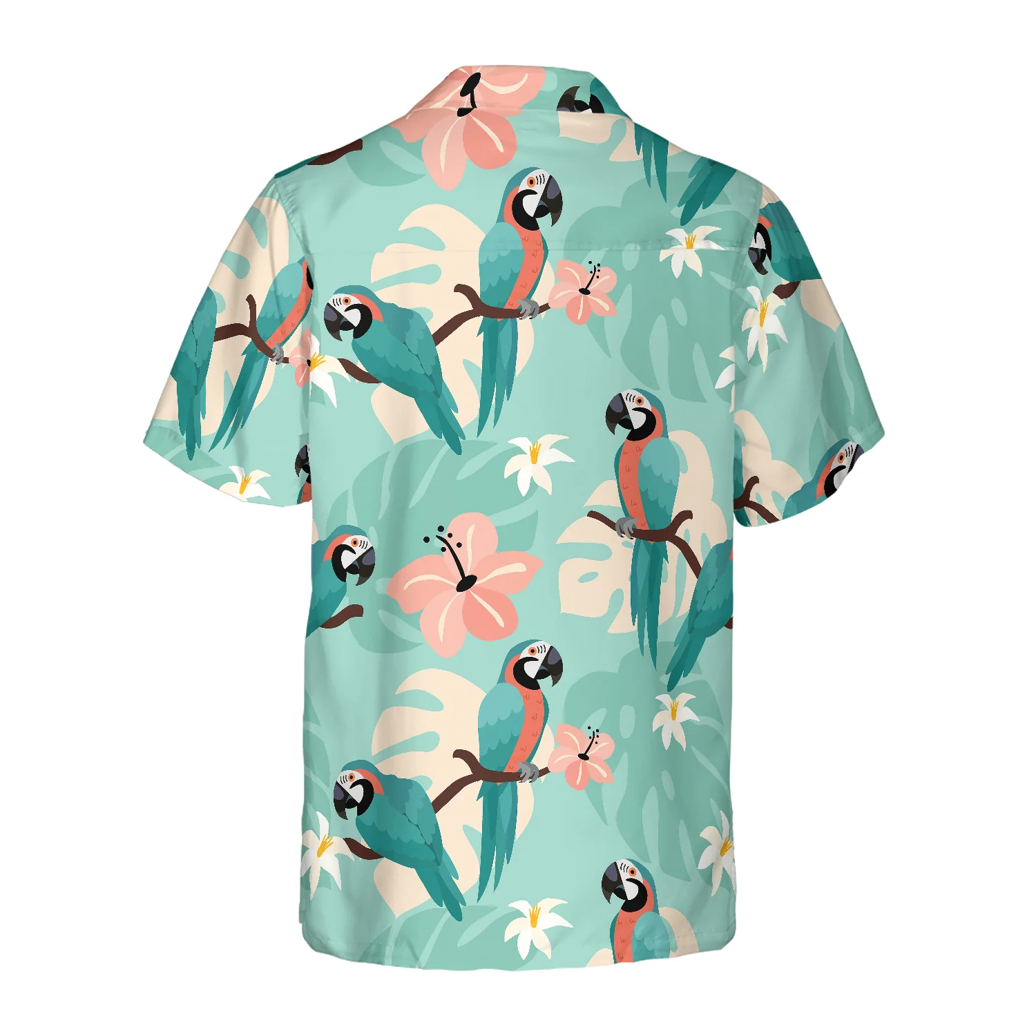 Trendy Parrots And Tropical Leaves Hawaiian Shirt Aloha Shirt For Men and Women