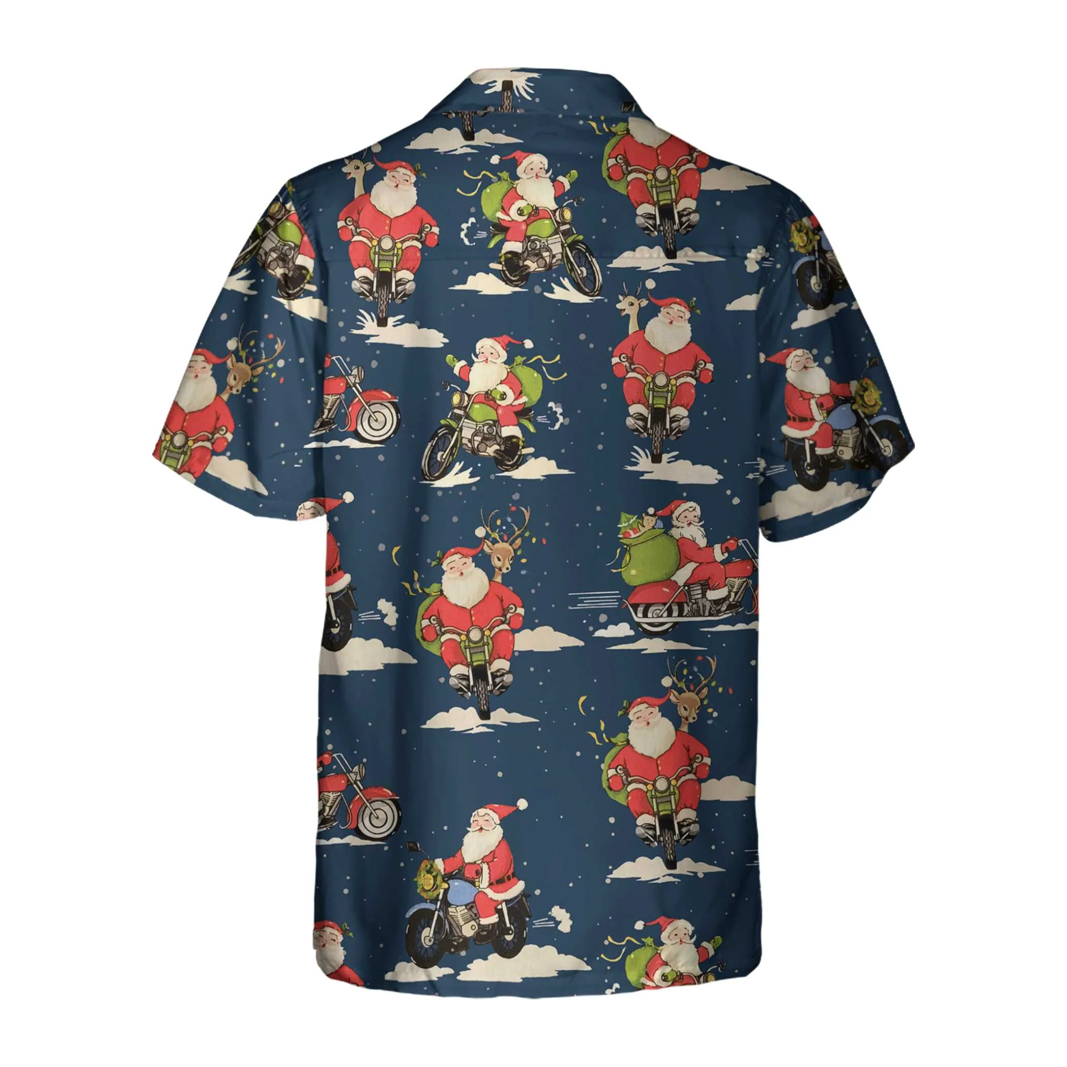 Santa Riding Motorcycle Christmas Hawaiian Shirt Best Motorcycle Gift For Christmas Aloha Shirt For Men and Women