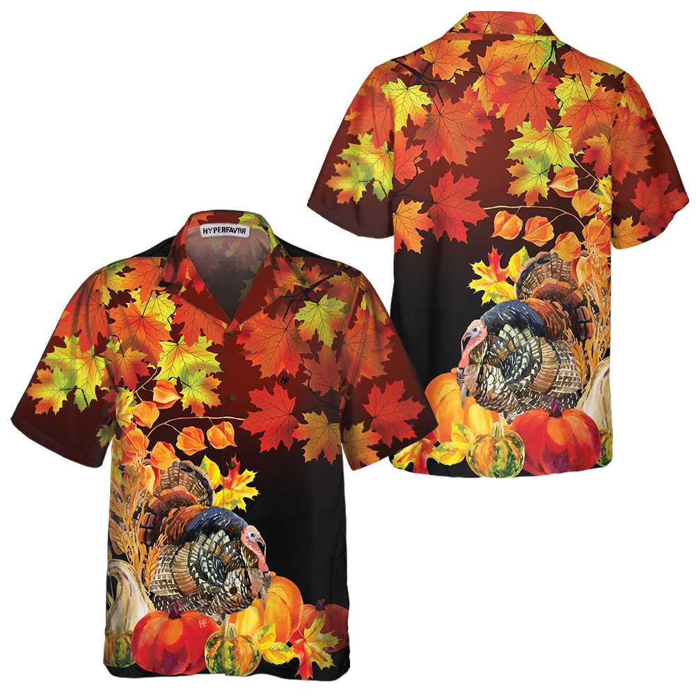 Thanksgiving Turkey Birds With Harvest Hawaiian Shirt Thanksgiving Gobble Shirt Funny Gift For Thanksgiving Day Aloha Shirt For Men and Women