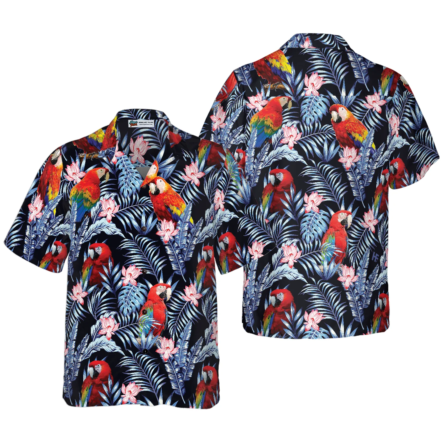 Tropical Parrot Hawaiian Shirt Aloha Shirt For Men and Women