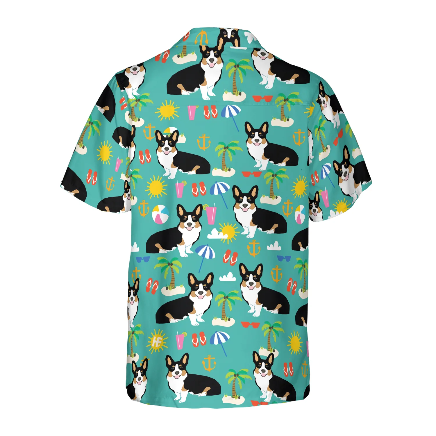 Corgi On The Beach Hawaiian Shirt Aloha Shirt For Men and Women