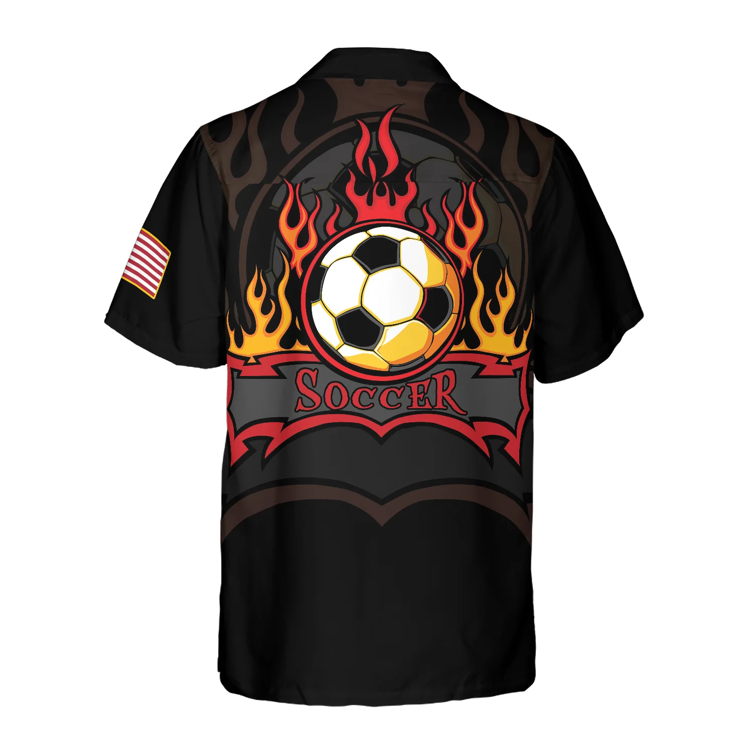 Soccer Flame Hawaiian Shirt Aloha Shirt For Men and Women