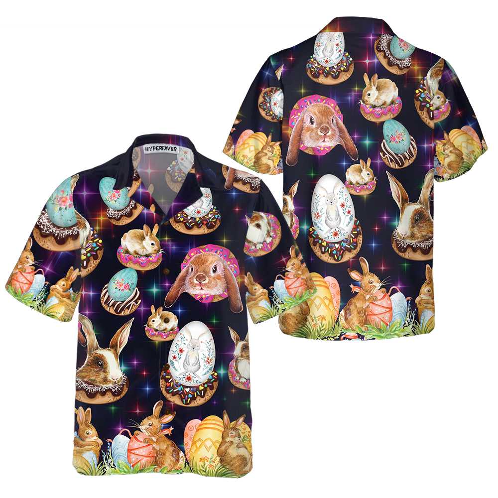 Bunnies In Galaxy Hawaiian Shirt Easter Bunny Shirt Funny Easter Shirt  Easter Gift Ideas Aloha Shirt For Men and Women