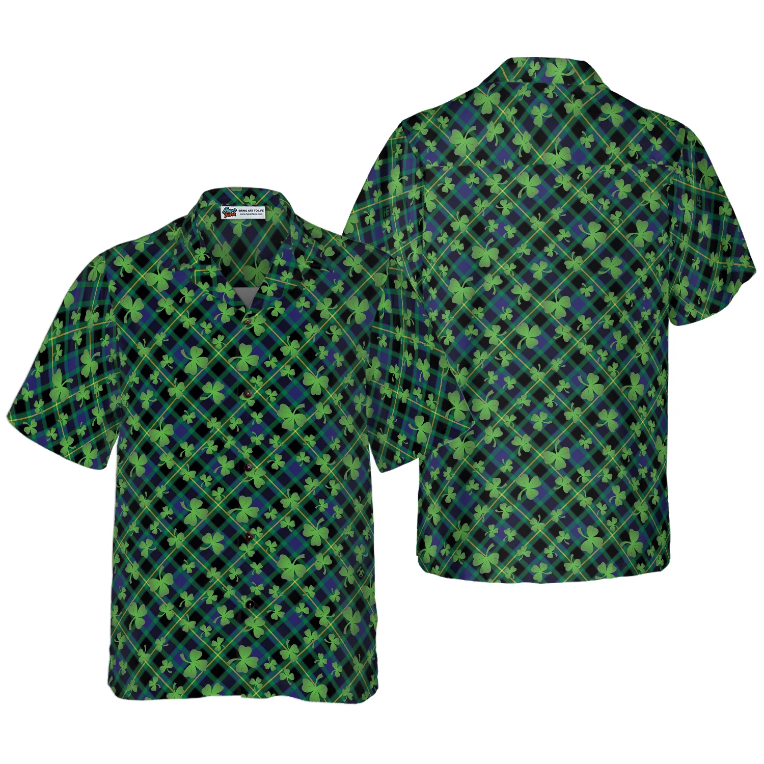 Shamrock Seamless Pattern Hawaiian shirt Aloha Shirt For Men and Women