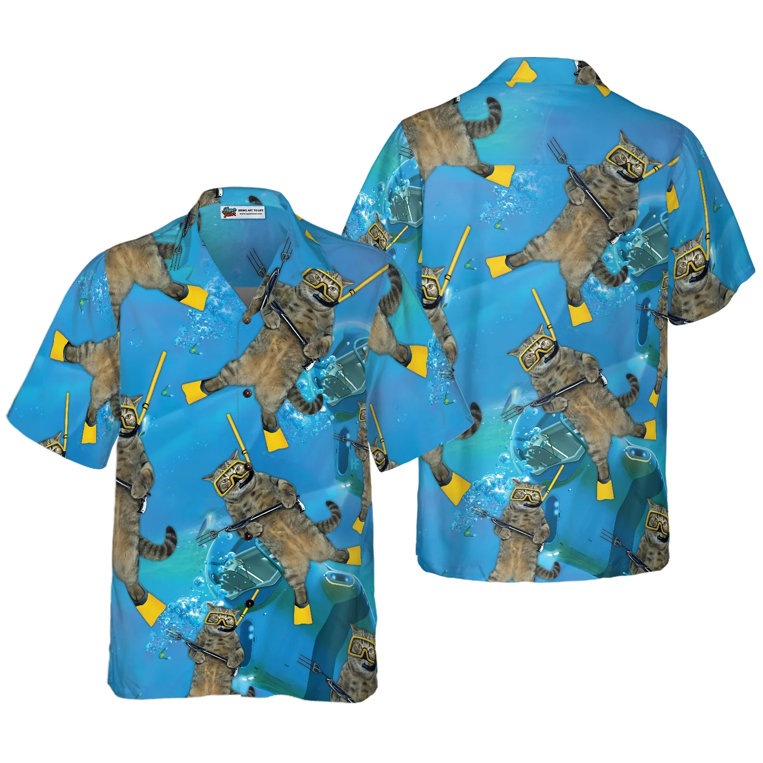 Cat Diver Hawaiian Shirt Aloha Shirt For Men and Women