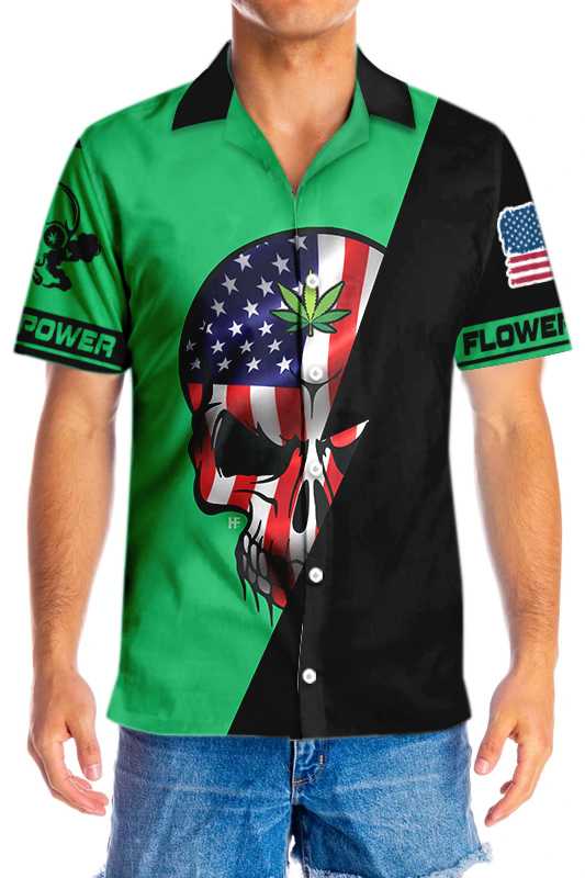 American Marijuana Power Hawaiian Shirt Aloha Shirt For Men and Women