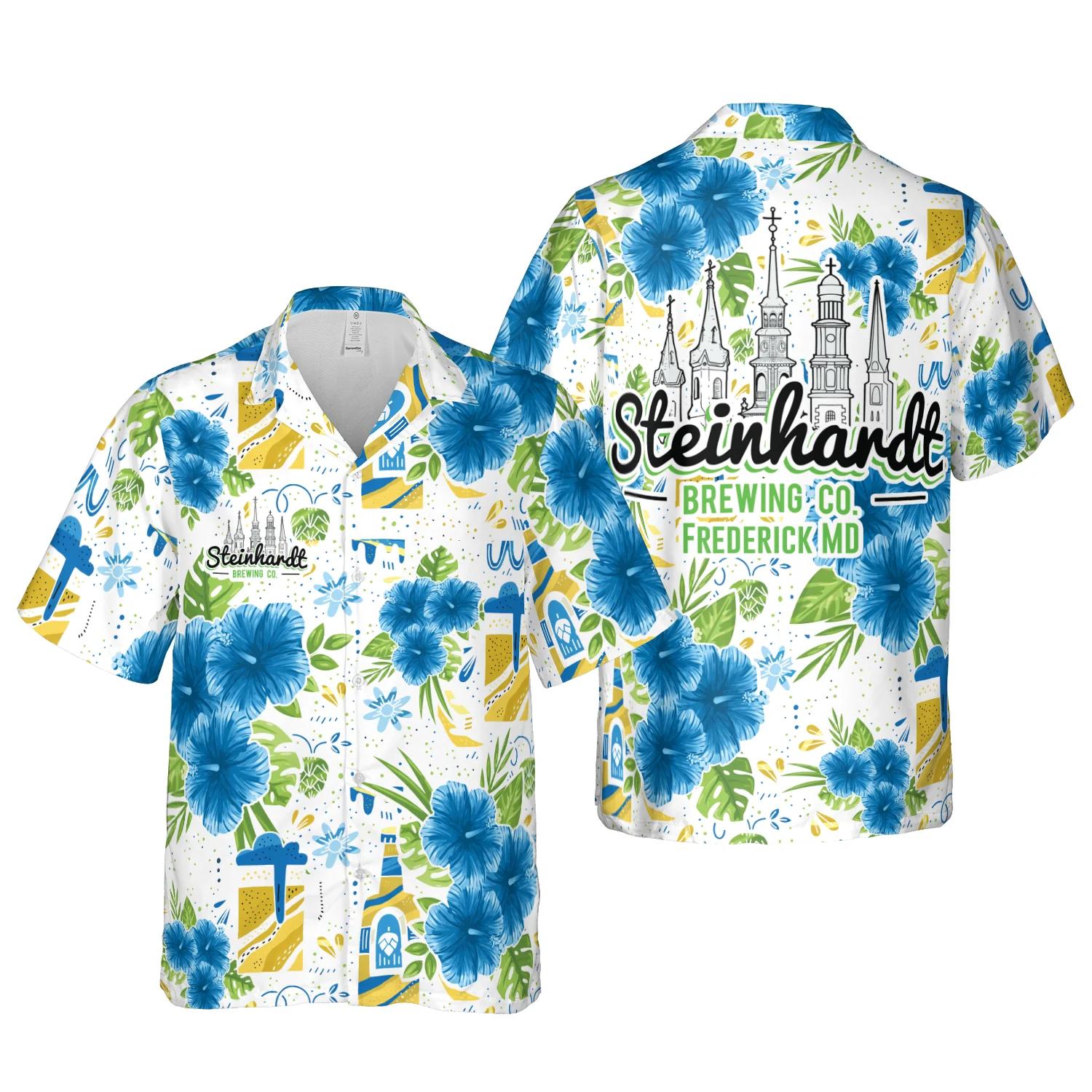 Beer With Tropical Flower Pattern Hawaiian Shirt Aloha Shirt For Men and Women