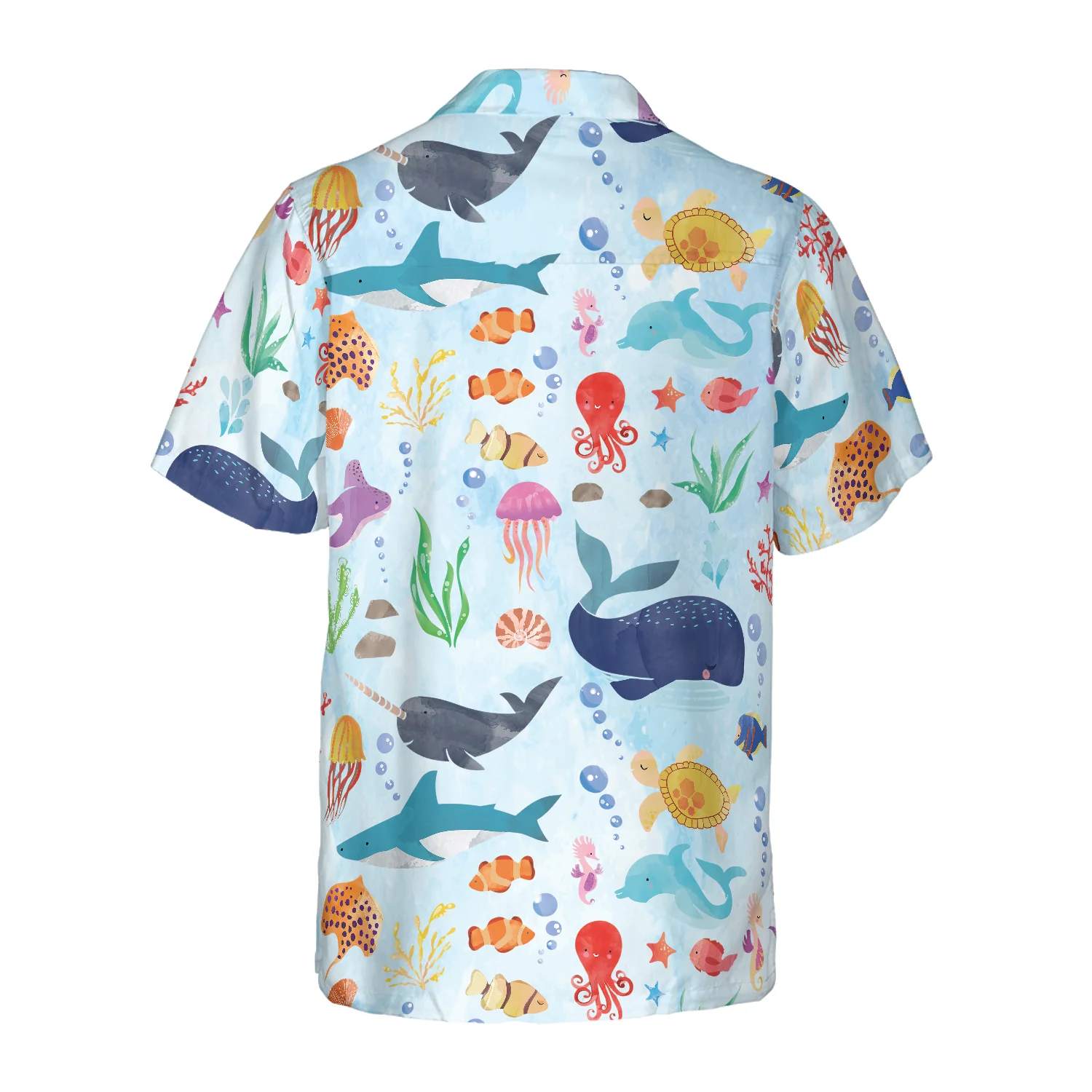 Ocean Fish Pattern Hawaiian Shirt Aloha Shirt For Men and Women