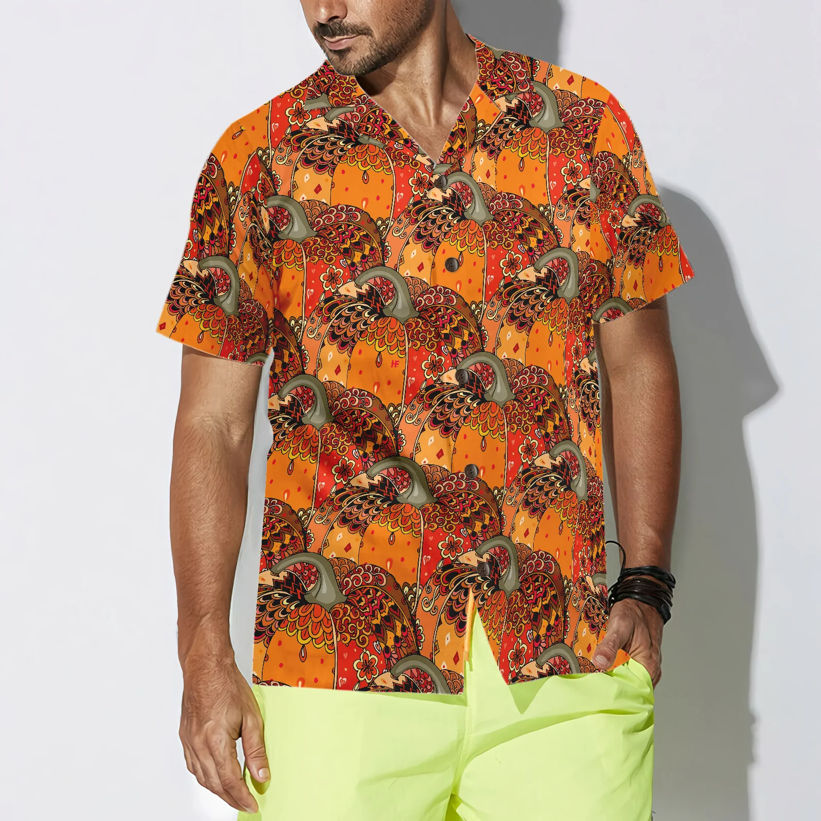 Thanksgiving Festive Pumkin Hawaiian Shirt Aloha Shirt For Men and Women