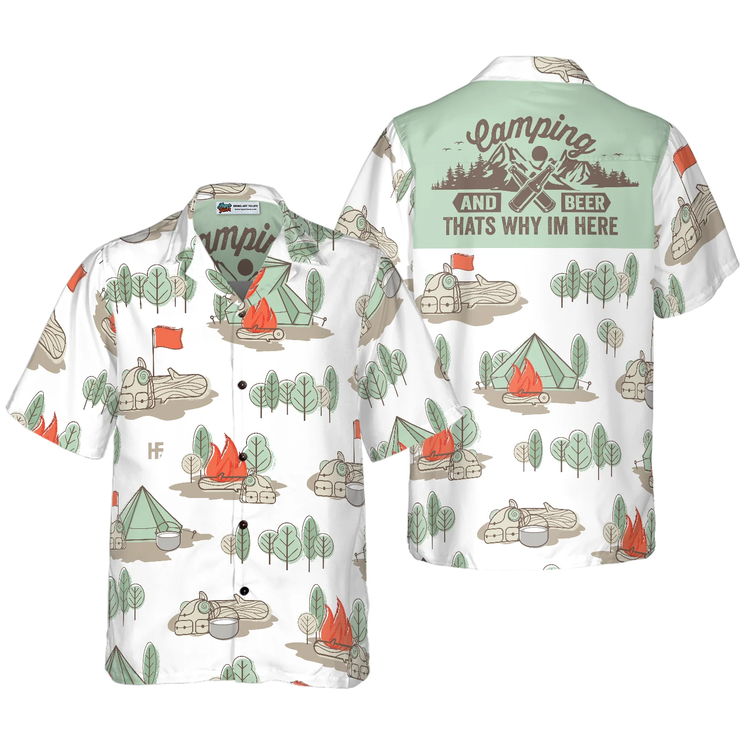 Camping And Beer Thats Why Im Here Hawaiian Shirt Aloha Shirt For Men and Women