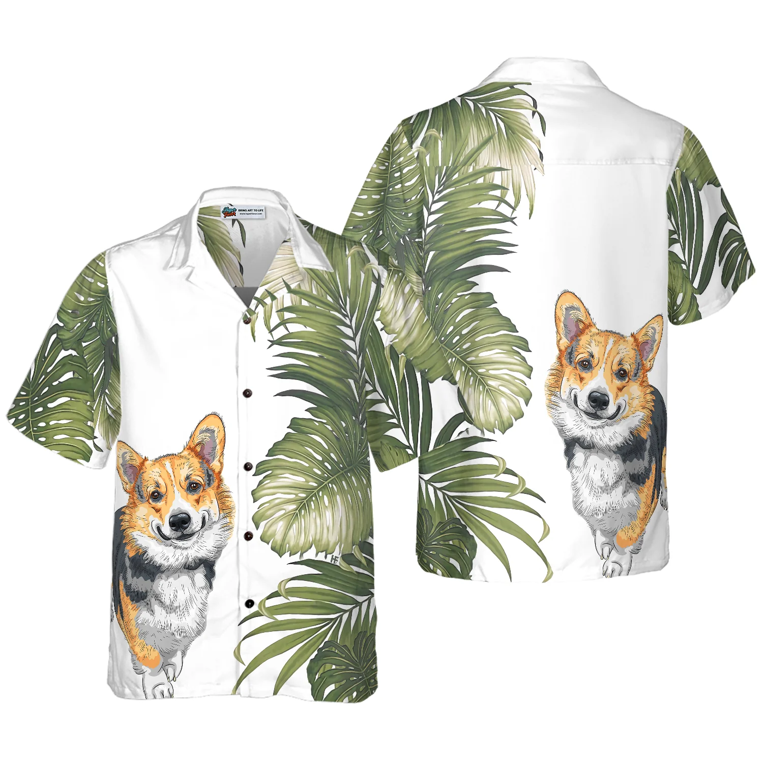 Corgi Monstera Leaves Corgi Hawaiian Shirt Best Dog Shirt Aloha Shirt For Men and Women