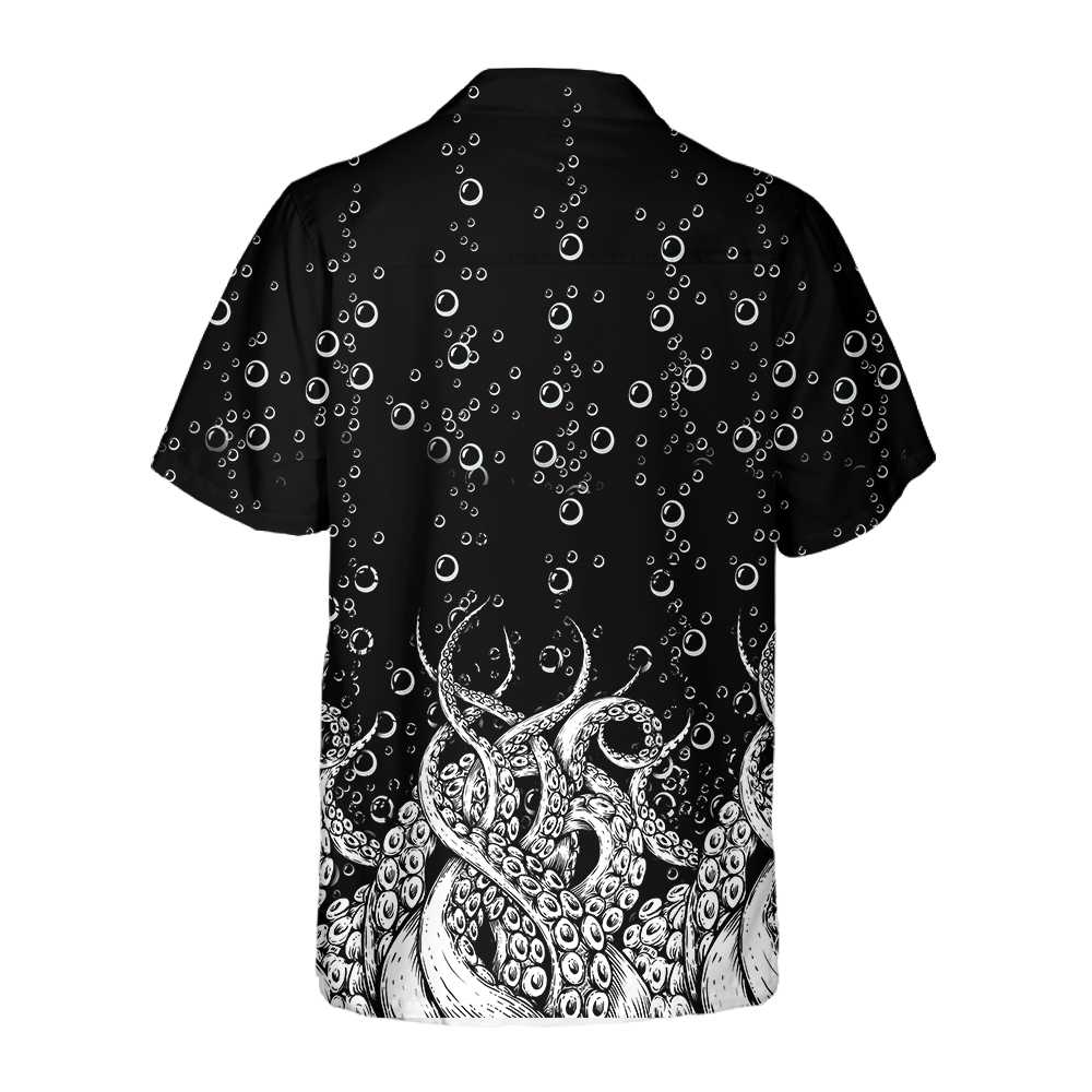 Octopus Tentacles With Ocean Bubbles Hawaiian Shirt Cool Octopus Shirt Best Octopus Print Gift Aloha Shirt For Men and Women