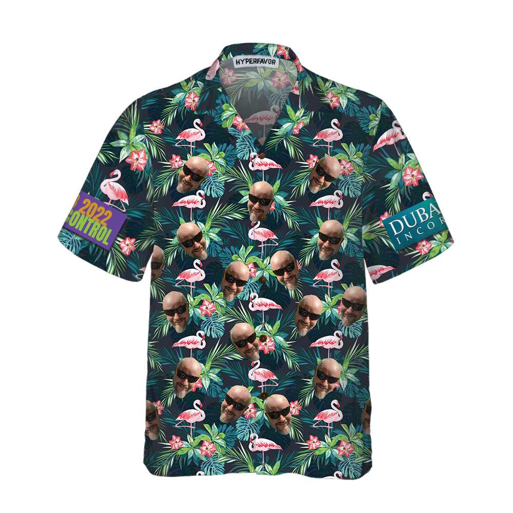 Dubay Design Funny Custom Face Flamingo Hawaiian Shirt Aloha Shirt For Men and Women