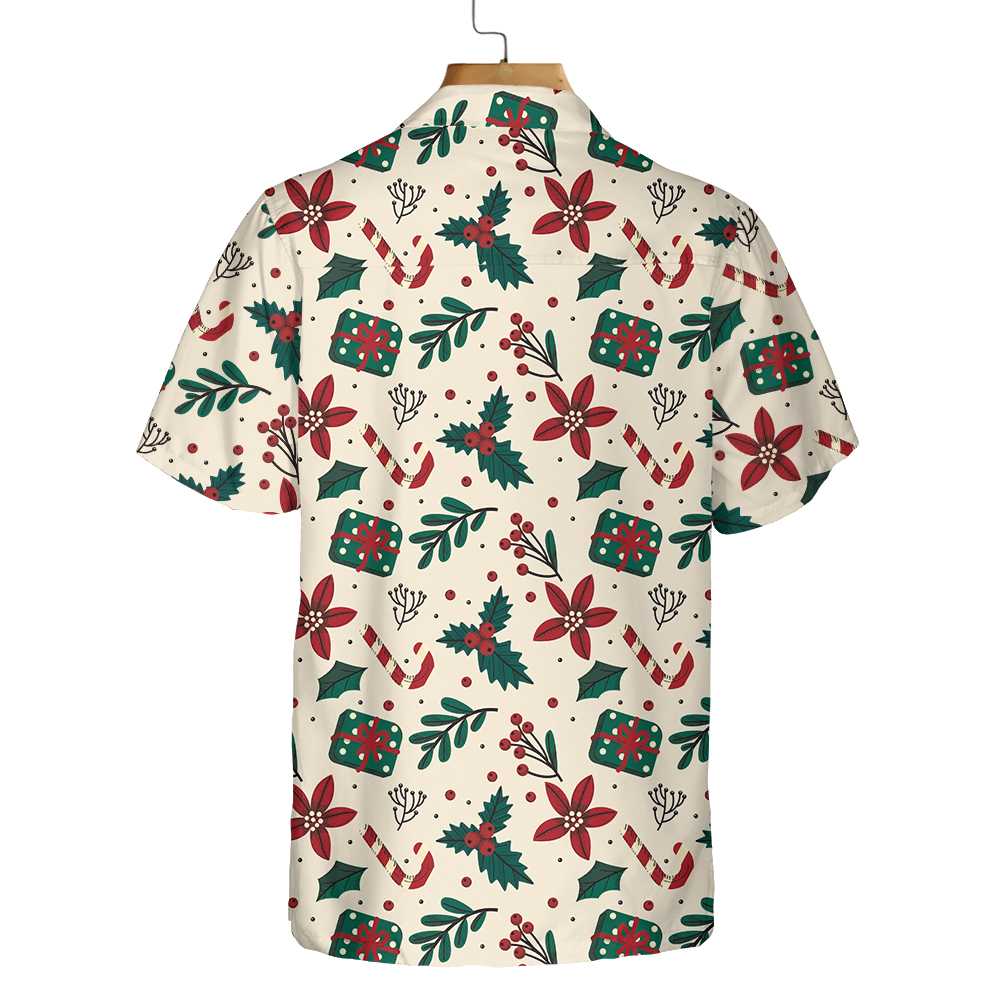 Christmas Elements Seamless Pattern Hawaiian Shirt Vintage Christmas Shirt Unique Gift For Christmas Aloha Shirt For Men and Women