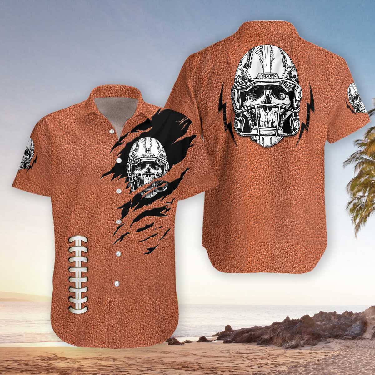 American Football Texture Hawaiian Shirt Aloha Shirt For Men and Women