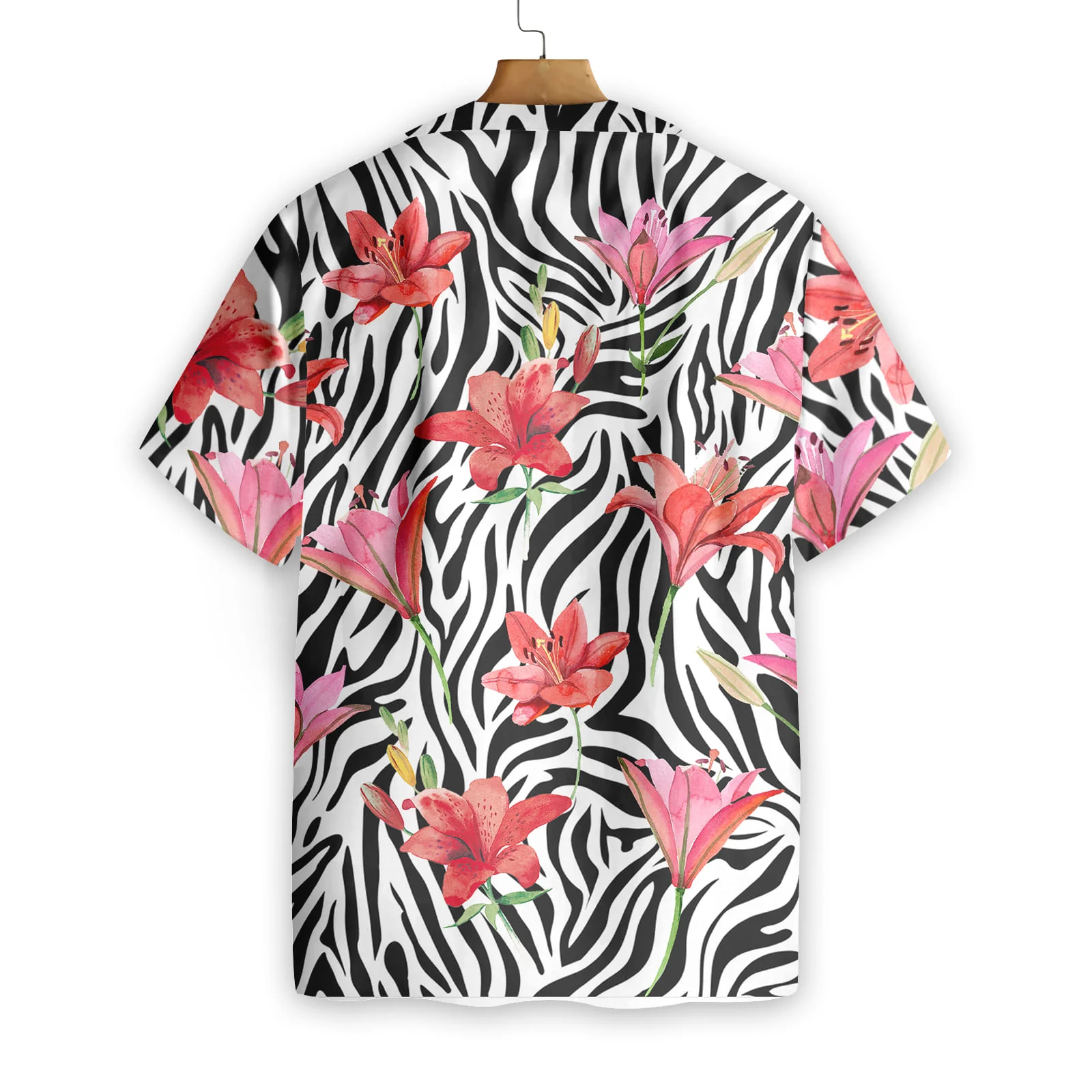 Lily Zebra Watercolor Painting Art Hawaiian Shirt Aloha Shirt For Men and Women