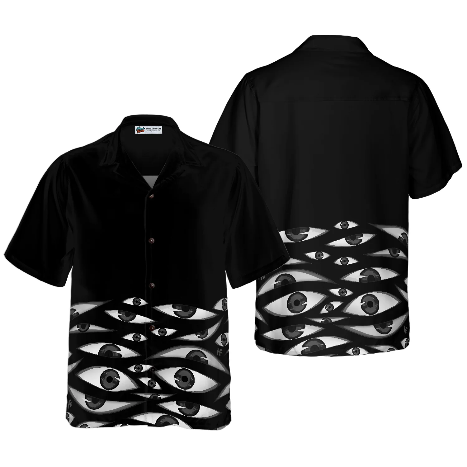 Seamless Eyes Goth Hawaiian Shirt Aloha Shirt For Men and Women