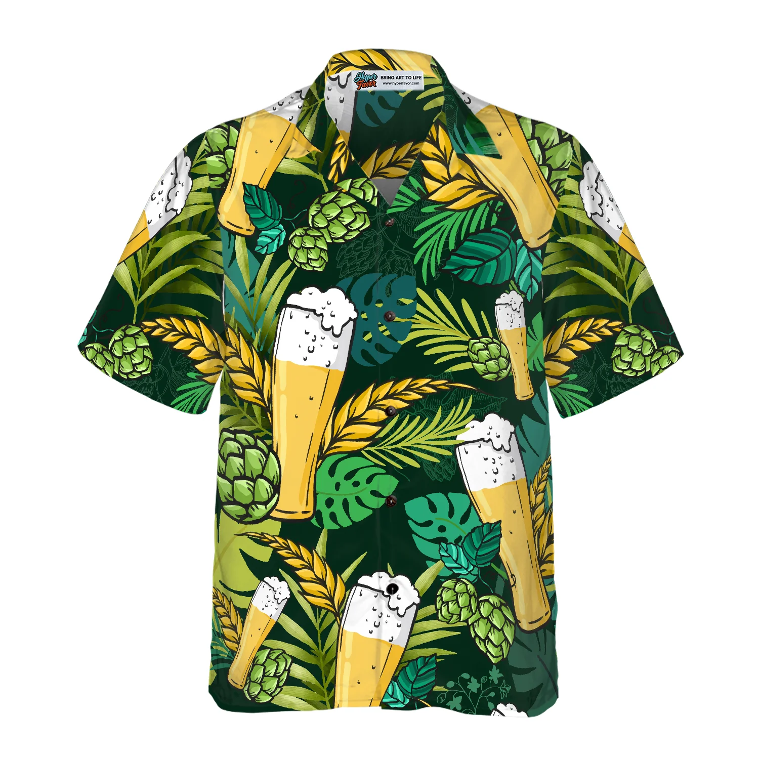 Beer Hawaiian Shirt Beer Lovers Aloha Shirts Green Tropical Shirt Aloha Shirt For Men and Women