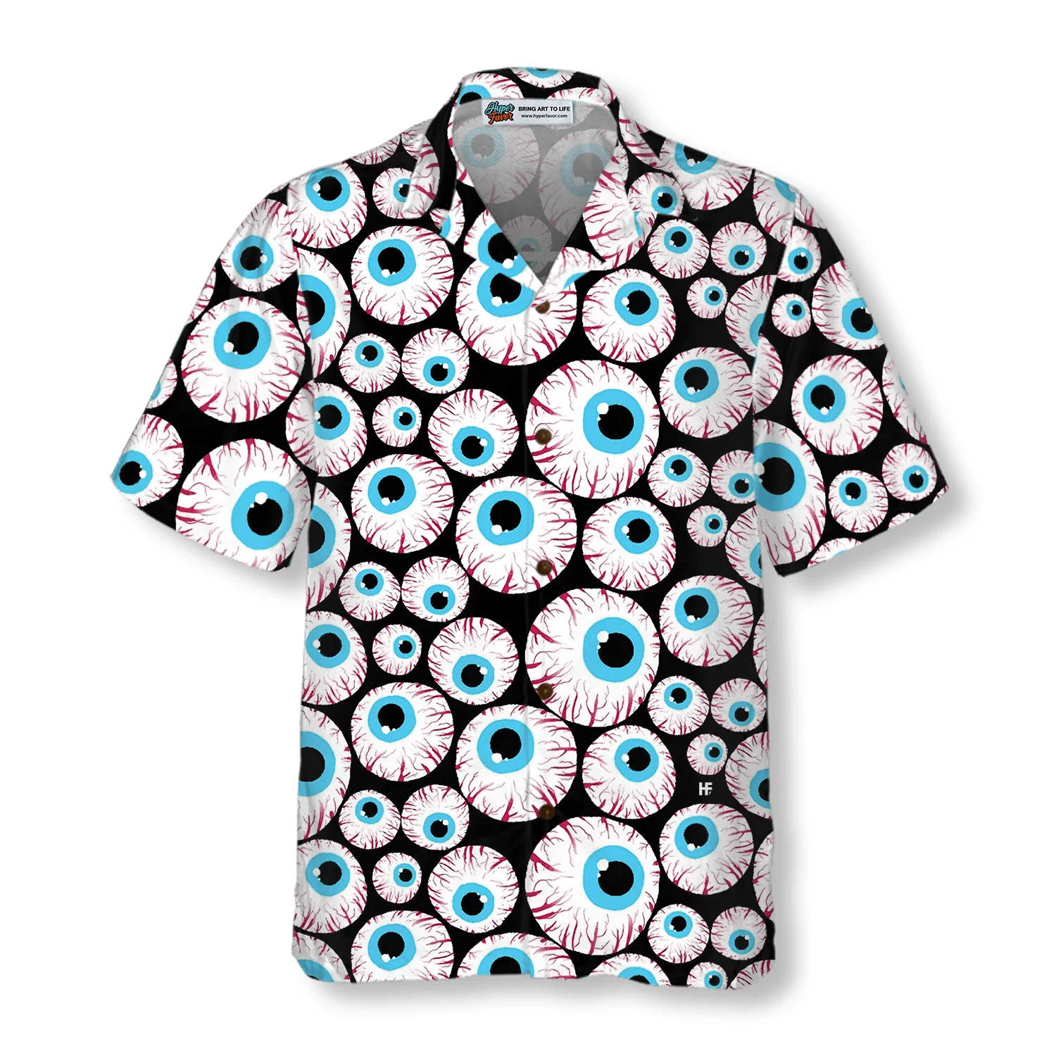 Halloween Creepy Eyeballs Hawaiian Shirt Aloha Shirt For Men and Women