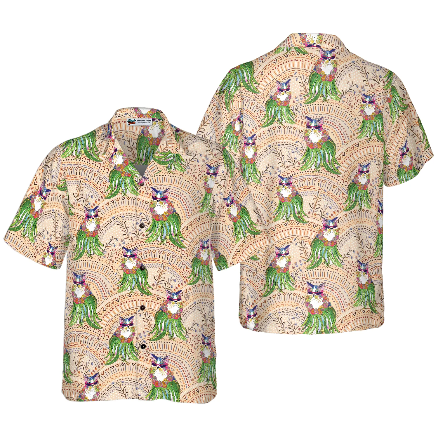 Cat Hula Hawaiian Shirt Aloha Shirt For Men and Women