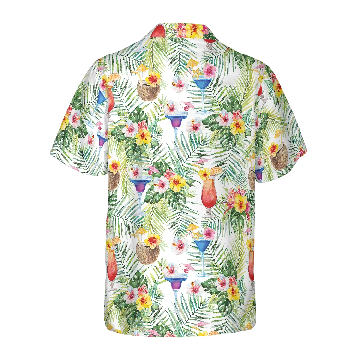 Tropical Cocktail Shirt Hawaiian Shirt Aloha Shirt For Men and Women