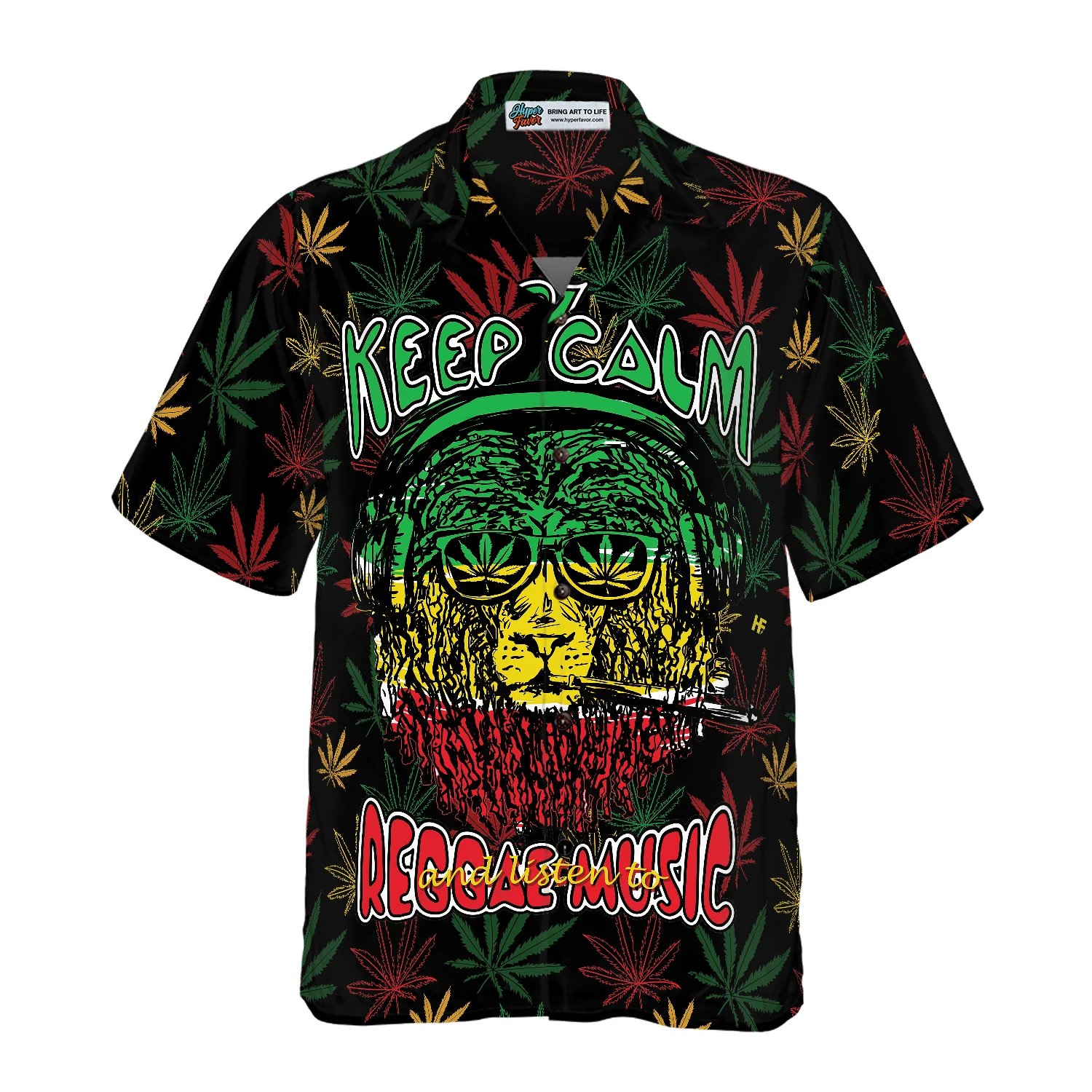 Marijuana Lion With Dreadlocks And Chillum Hawaiian Shirt Aloha Shirt For Men and Women