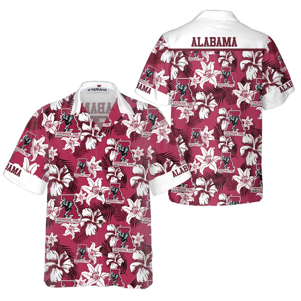 Tropical Alabama Hawaiian Shirt Unique Alabama Shirt Alabama Collared Shirt For Adults Aloha Shirt For Men and Women