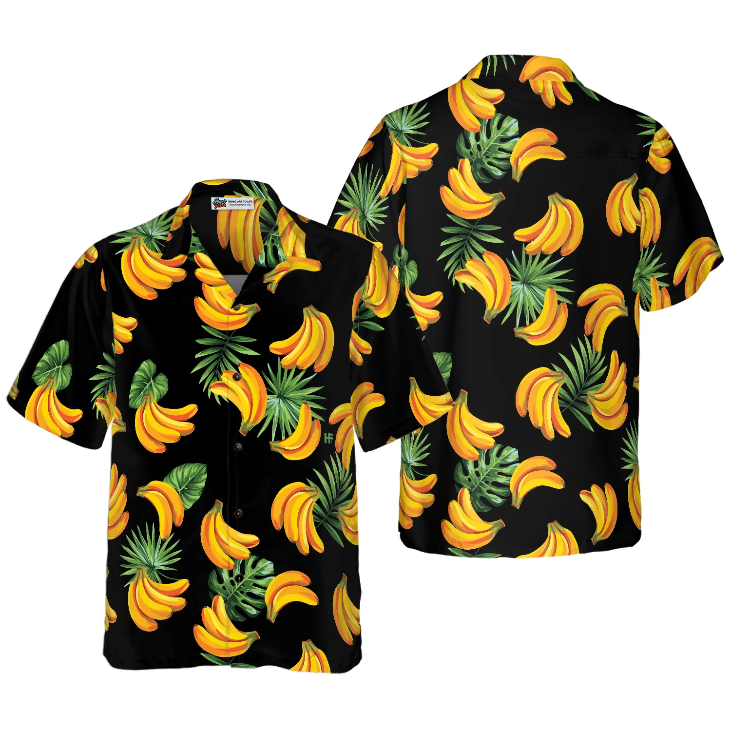 Banana  Tropical Palm Leaves Hawaiian Shirt Aloha Shirt For Men and Women