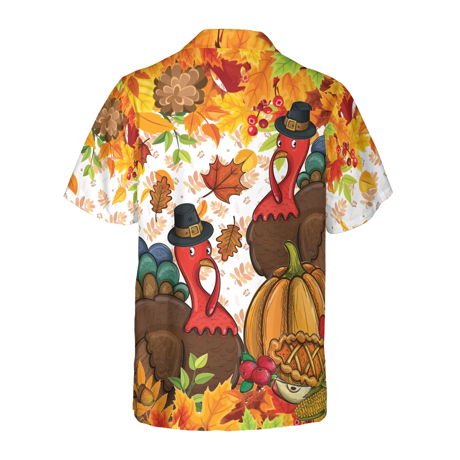 Colorful Festive Thanksgiving Hawaiian Shirt Aloha Shirt For Men and Women