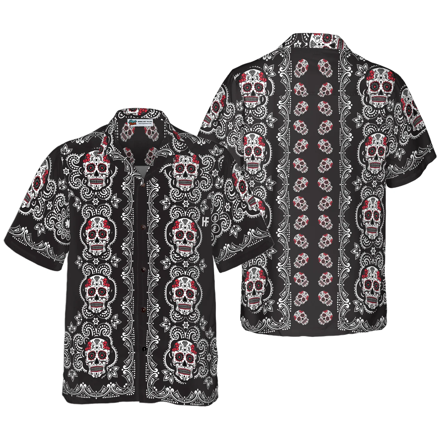 Sugar Skull Hawaiian Shirt Aloha Shirt For Men and Women