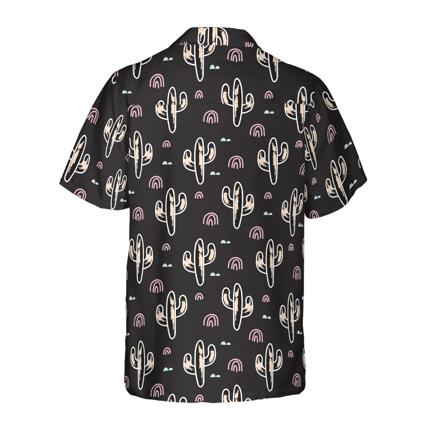 Cactus Plant Black Pattern Hawaiian Shirt Aloha Shirt For Men and Women