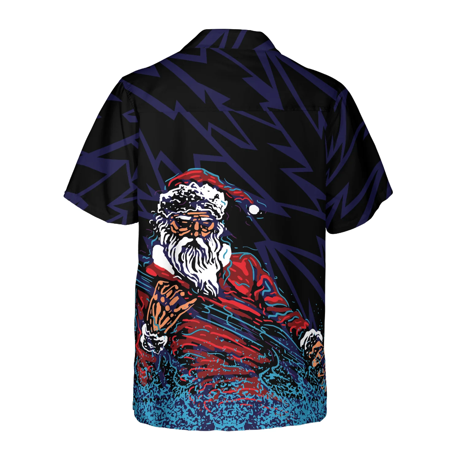 Hawaiian Shirts Rock Santa Shirt Short Sleeve Christmas Shirt Idea Gift Aloha Shirt For Men and Women