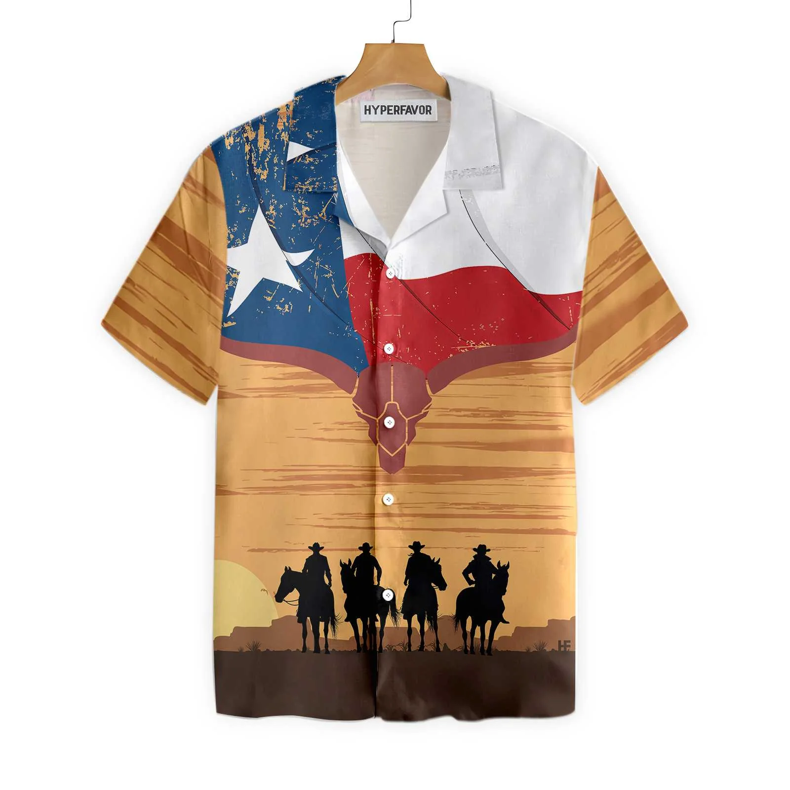 Cowboy Texas Flag Hawaiian Shirt Vintage Texas Cowboy Shirt Aloha Shirt For Men and Women