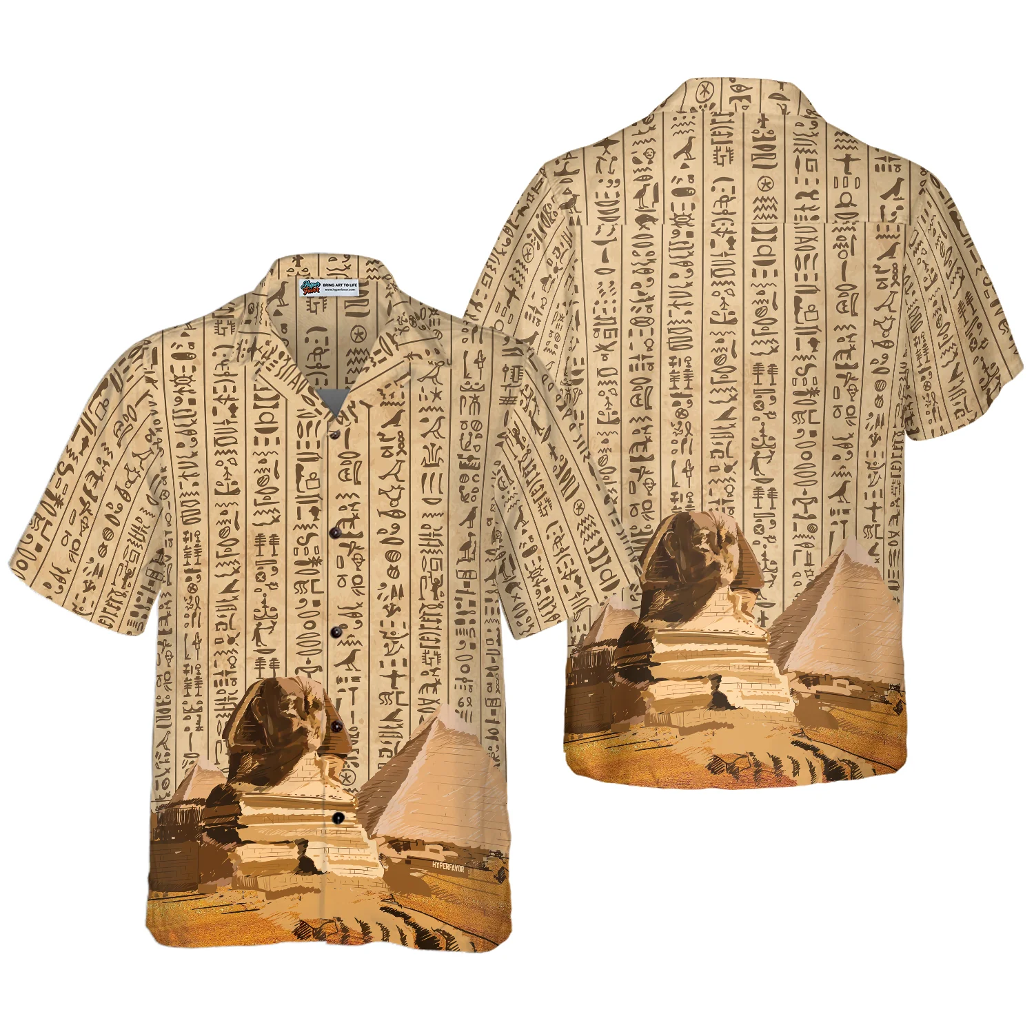 Ancient Egypt Hieroglyphs Hawaiian Shirt Aloha Shirt For Men and Women