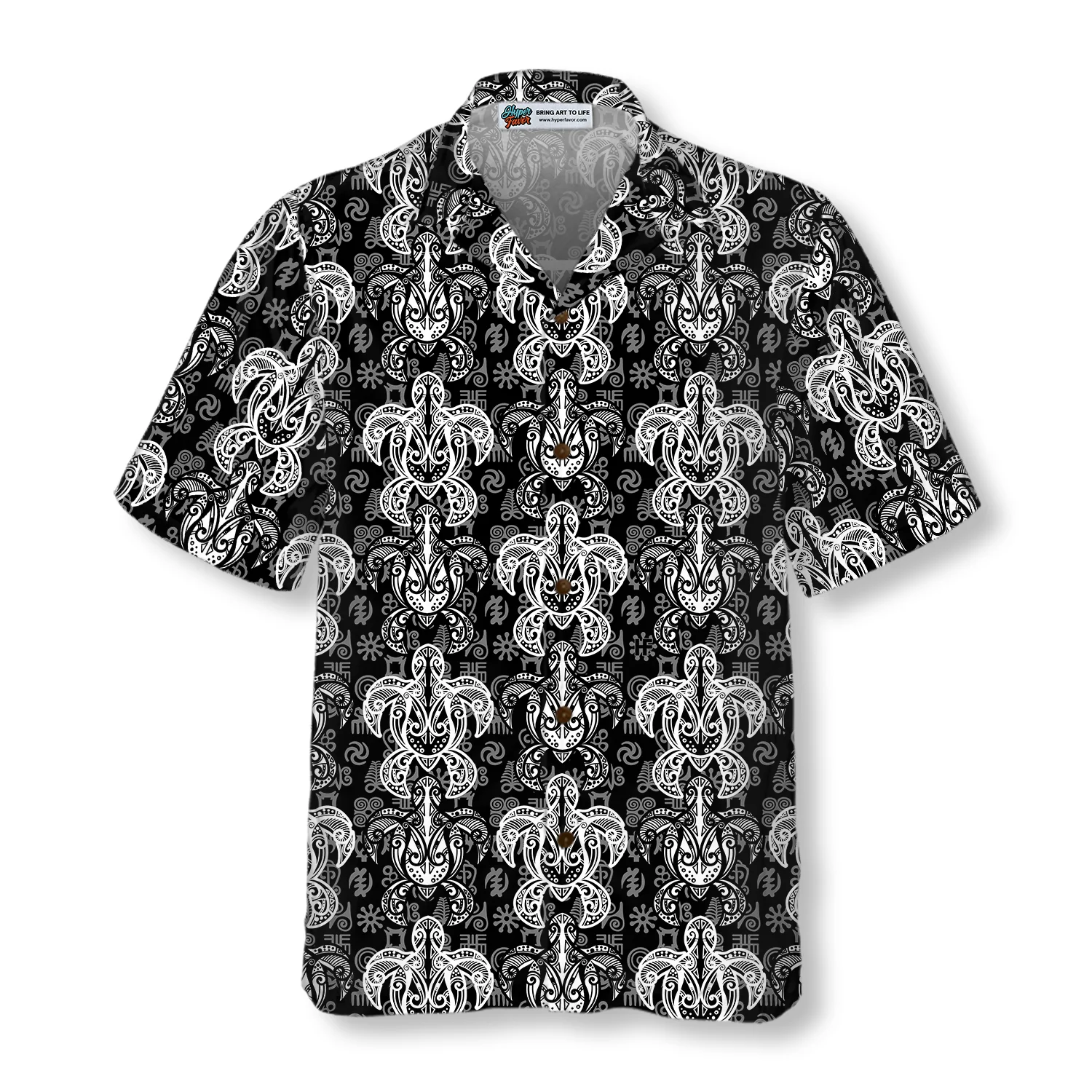 Indigenous Tribal Polynesian Style Sea Turtle Hawaiian Shirt Aloha Shirt For Men and Women